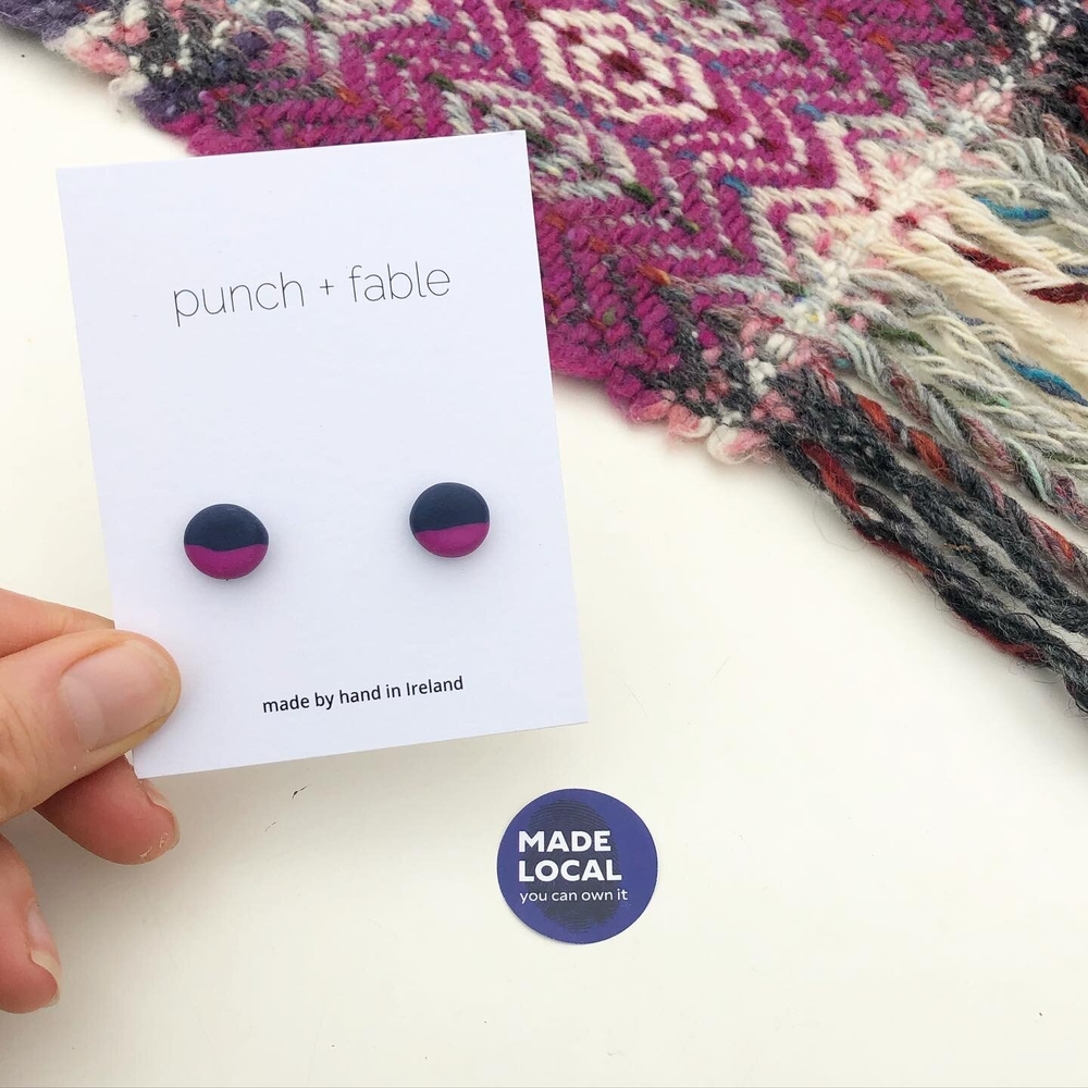 Pink and Blue Earrings